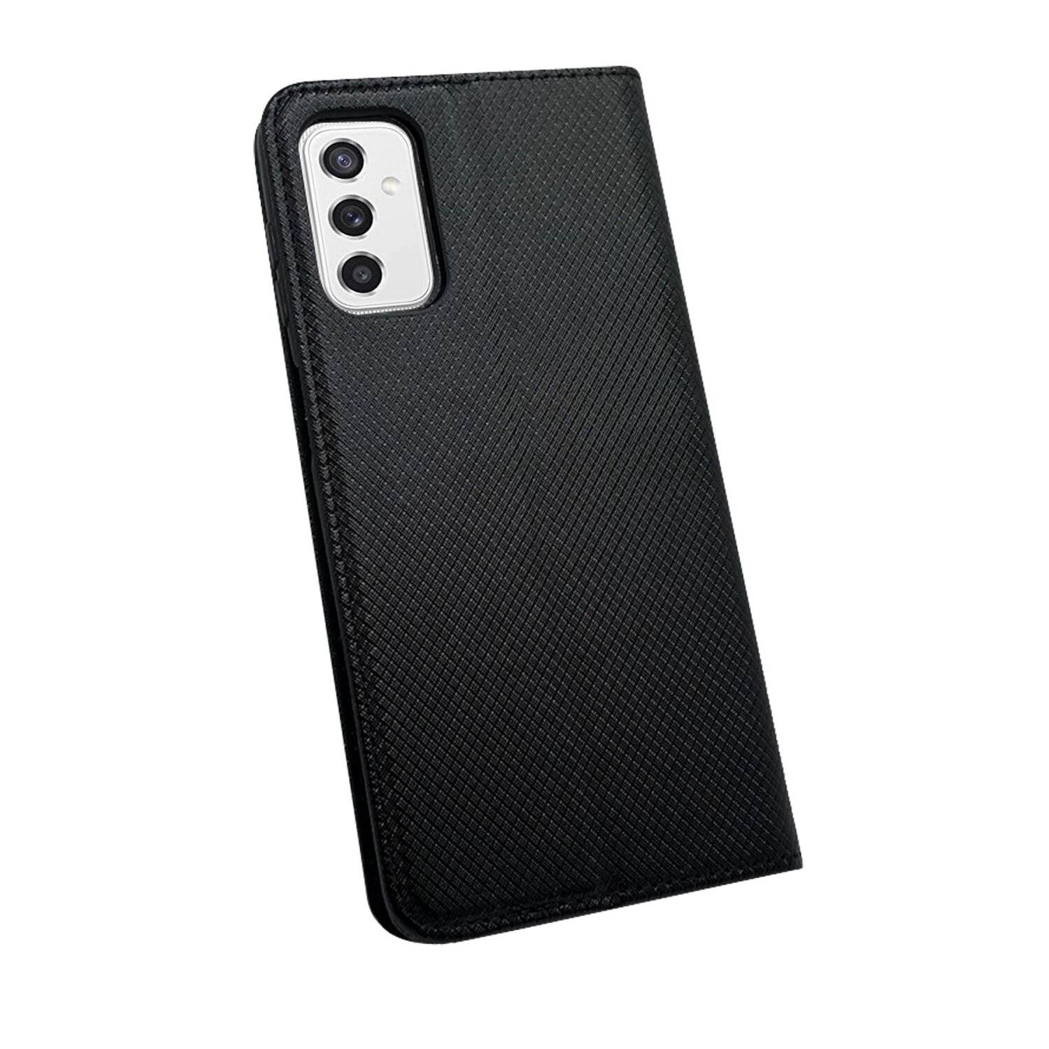Buch Tasche "Smart" kompatibel mit Samsung Galaxy M52 5G Handy Hülle Etui Brieftasche Schutzhülle mit Standfunktion, Kartenfach Schwarz