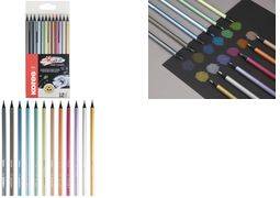 Kores Dreikant-Buntstifte ''Kolores Metallic Style'', 12er Minenstärke: 3 mm, sortiert in 12 Metallicfarben,