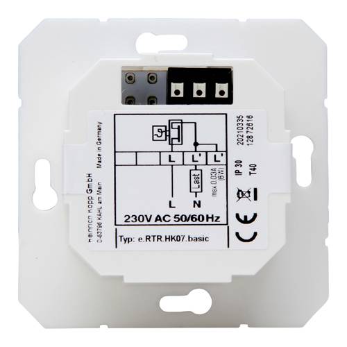 KOPP HK07 - Elektronisches Raumthermostat "Basic" (230V | 50Hz | 0°C - 40°C | IP20) - in reinweiß