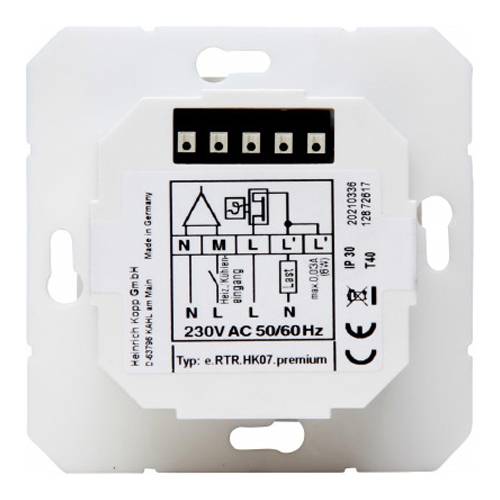 KOPP HK07 - Elektronisches Raumthermostat "Premium" (230V | 50 Hz | 0°C - 40°C | IP20) - in reinweiß