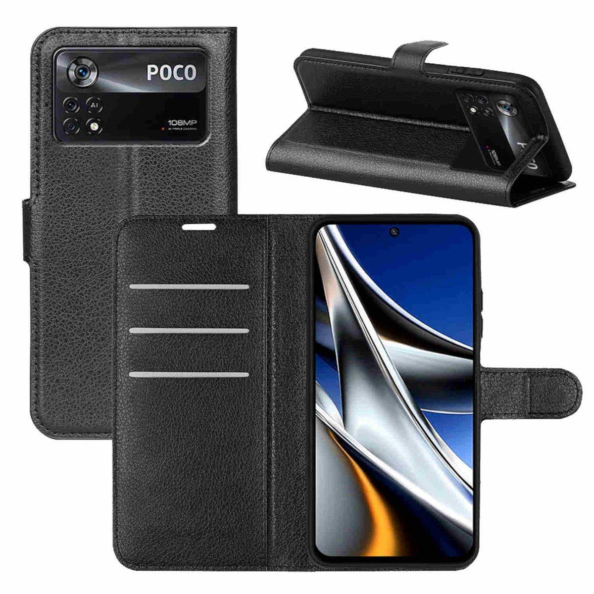 Für Xiaomi Poco X4 Pro 5G Handy Tasche Wallet Premium Schutz Hülle Case Cover Etuis Neu Zubehör Schwarz