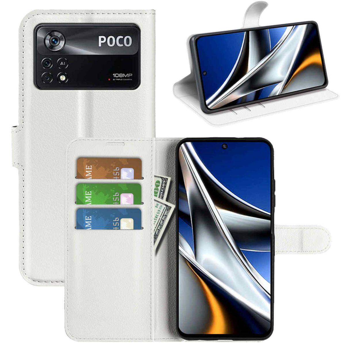 Für Xiaomi Poco X4 Pro 5G Handy Tasche Wallet Premium Schutz Hülle Case Cover Etuis Neu Zubehör Weiß