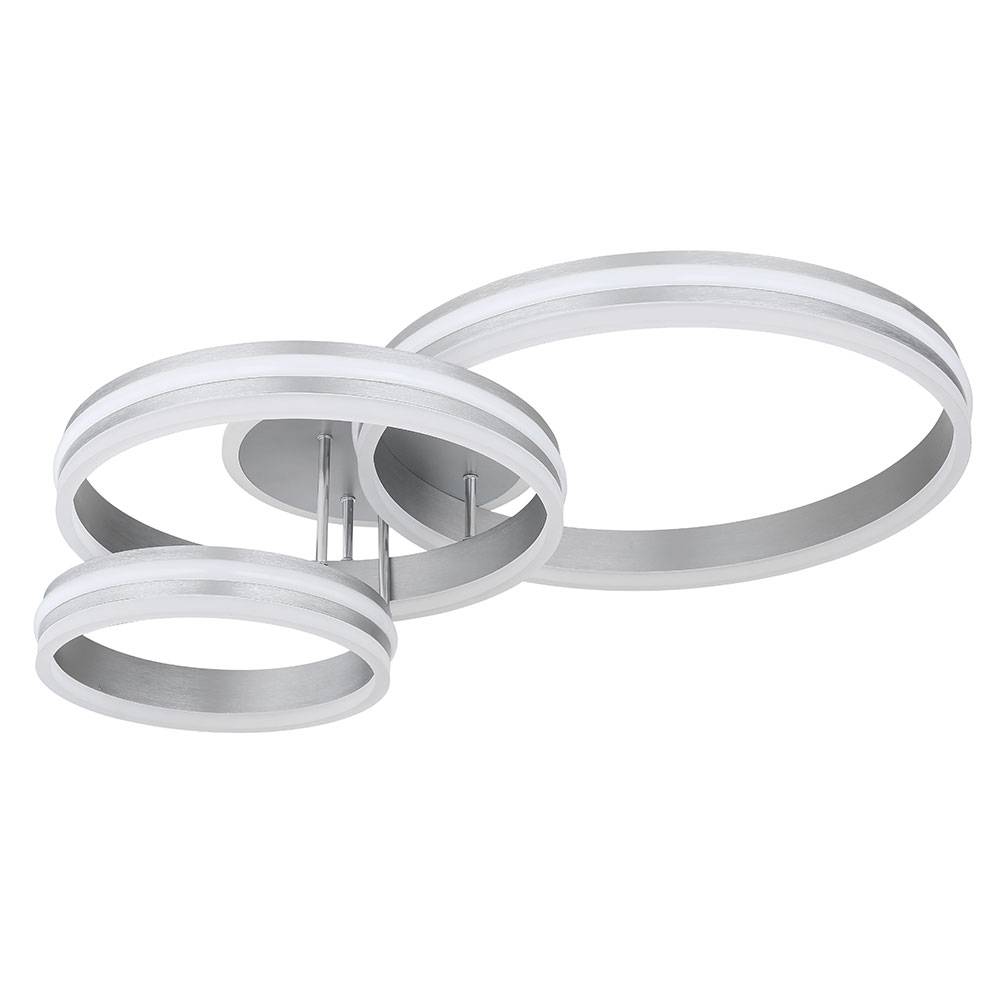 Ring Deckenleuchte dimmbar Deckenlampe LED dimmbar Fernbedienung Deckenlampe Ringe LED, CCT, 72W 3460lm 2700K-6000K, LxBxH 80x60x20 cm