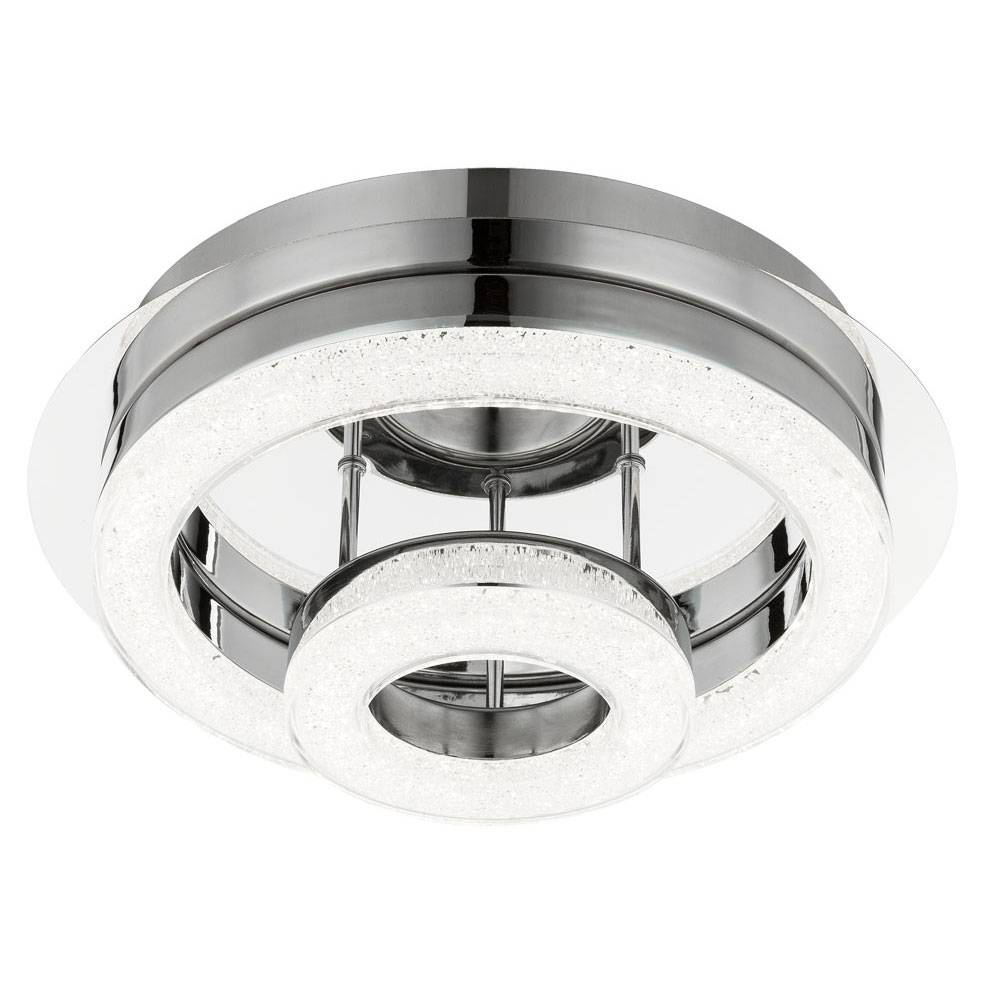 Deckenleuchte Kristalle Modern Kristallleuchte Wohnzimmer Decke Deckenlampe Chrom, rund, 1x LED 18W 1510Lm neutralweiß, DxH 28x11,2 cm