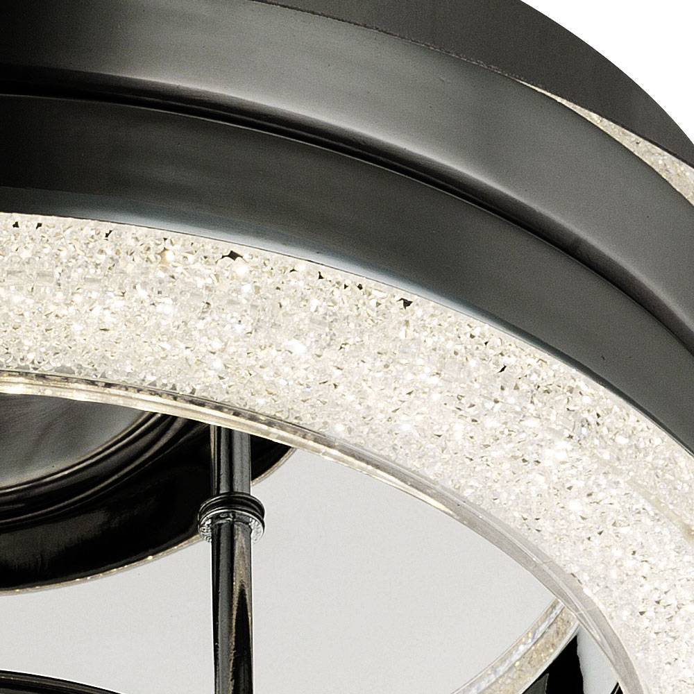 Deckenleuchte Kristalle Modern Kristallleuchte Wohnzimmer Decke Deckenlampe Chrom, rund, 1x LED 18W 1510Lm neutralweiß, DxH 28x11,2 cm