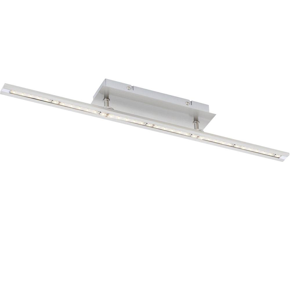 Deckenlampe Deckenleuchte Wohnzimmerleuchte Esszimmerleuchte Designlampe, Stahl Chrom silber, 1x LED 4,8W 450Lm warmweiß, LxBxH 62,5x8,5x6,5cm