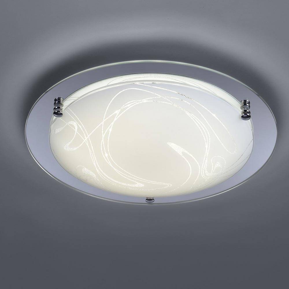 18W LED Decken Lampe Wohn Zimmer Beleuchtung Glas Dekor Leuchte satiniert