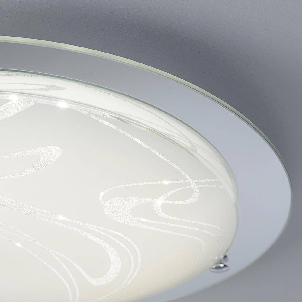 18W LED Decken Lampe Wohn Zimmer Beleuchtung Glas Dekor Leuchte satiniert