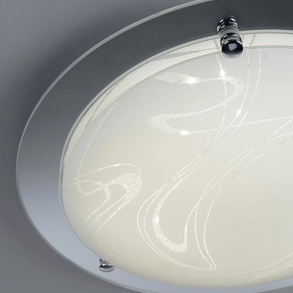 18W LED Decken Lampe Wohn Zimmer Beleuchtung Glas Dekor Leuchte satiniert