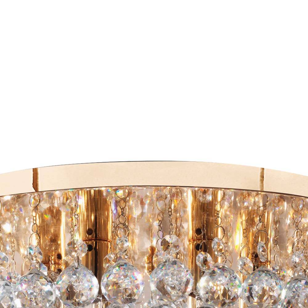 Decken Lampe Leuchte Gold Kristall Flur Büro Schlaf Wohn Ess Zimmer Beleuchtung