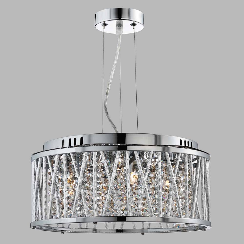 Decken Pendel Hänge Leuchte Chrom Kristall Flur Schlaf Wohn Zimmer Beleuchtung
