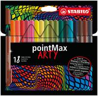STABILO pointMax ARTY, Mehrfarbig, Medium, Mehrfarbig, Rund, Tinte auf Wasserbasis, Nylon-Filz