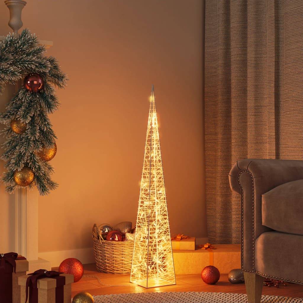 vidaXL LED-Leuchtkegel Acryl Deko Warmweiß 90 cm