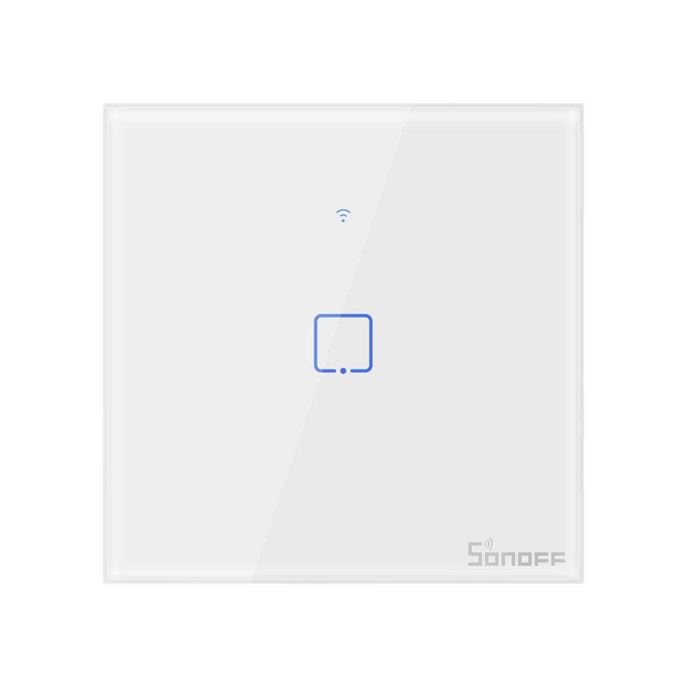 Sonoff T0EU1C-TX Smart Wall Switch, 1-Kanal Wand-Schaltaktor, weiß, ohne Rahmen, WiFi