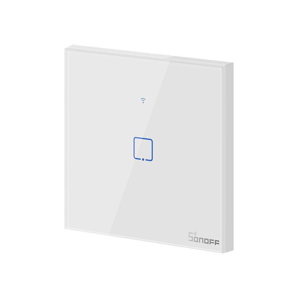 Sonoff T0EU1C-TX Smart Wall Switch, 1-Kanal Wand-Schaltaktor, weiß, ohne Rahmen, WiFi