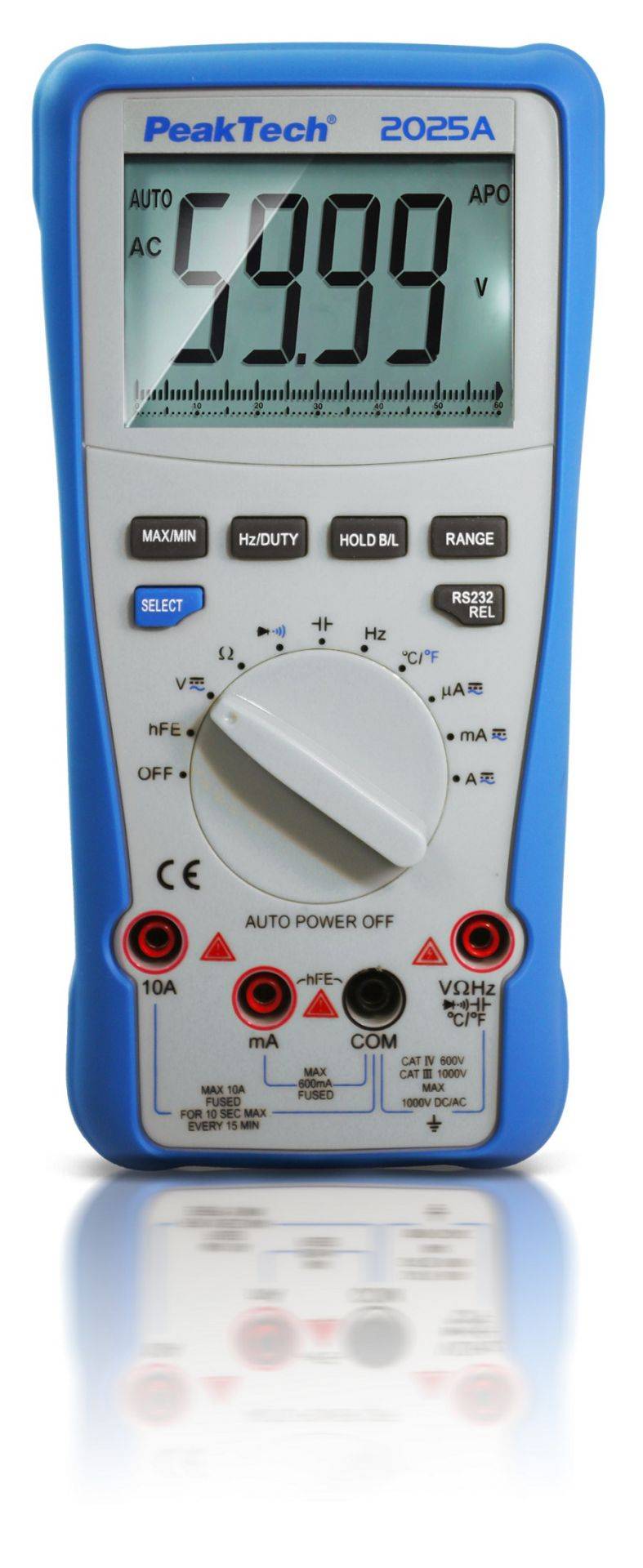 True RMS Digitalmultimeter ~ 6.000 Counts ~ 1000V AC/DC ~ 10A AC/DC ~ USB