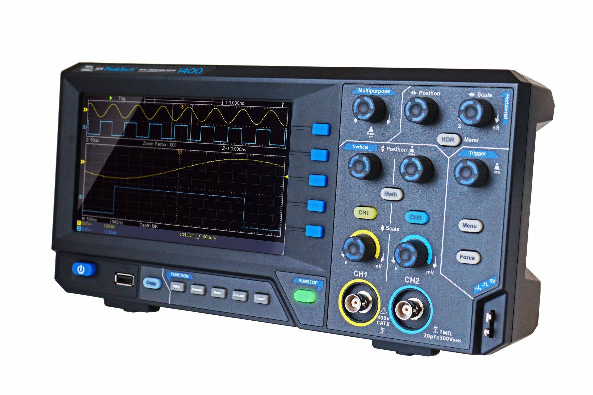 5 MHz / 2CH, 100MS/s Digital Speicher Oszilloskop