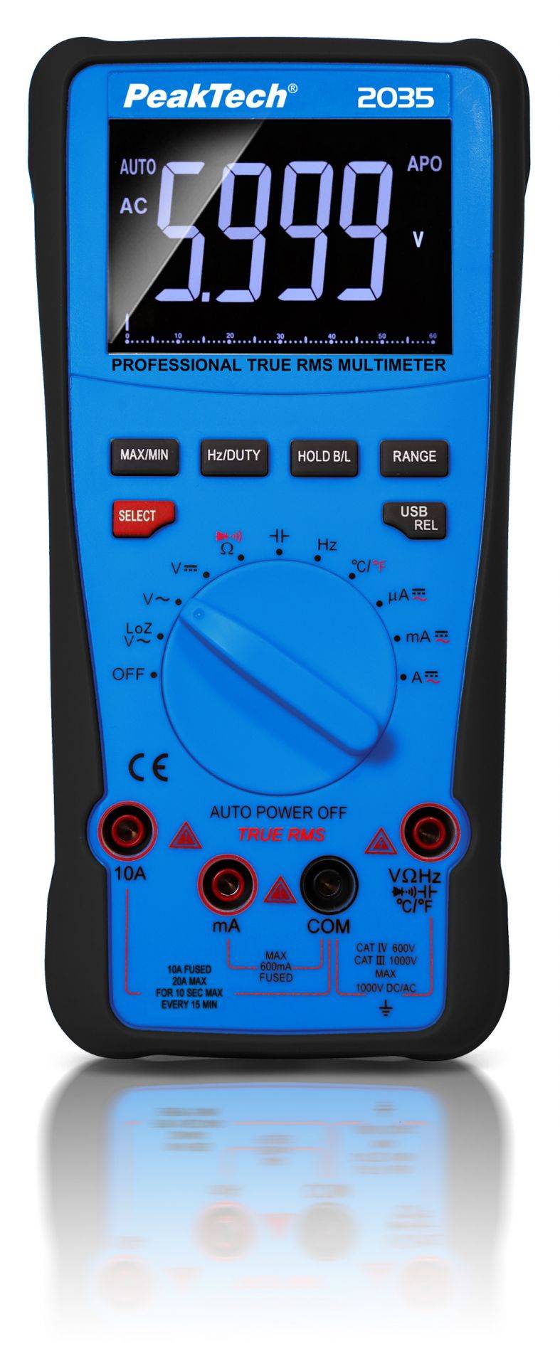 True RMS 1000 V Digitalmultimeter 6.000 Counts, USB