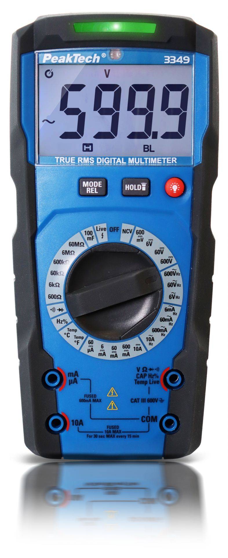 True RMS Digitalmultimeter ~ Man. Range ~ 6.000 Counts ~ 600 V / 10 A AC/DC