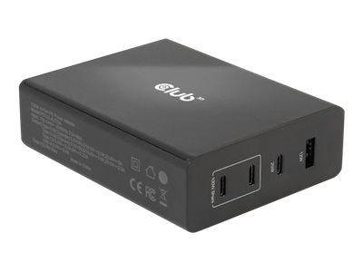 Club3D Ladegerät 3xUSB Typ C, 1xUSB Typ A, PD 132W, GaN