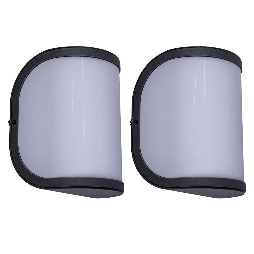 Außenlampe Wandleuchte Eingangsbeleuchtung Garten Außenleuchte aus Aluminium, anthrazit, 1x E27, BxH 14x20 cm, 2er Set