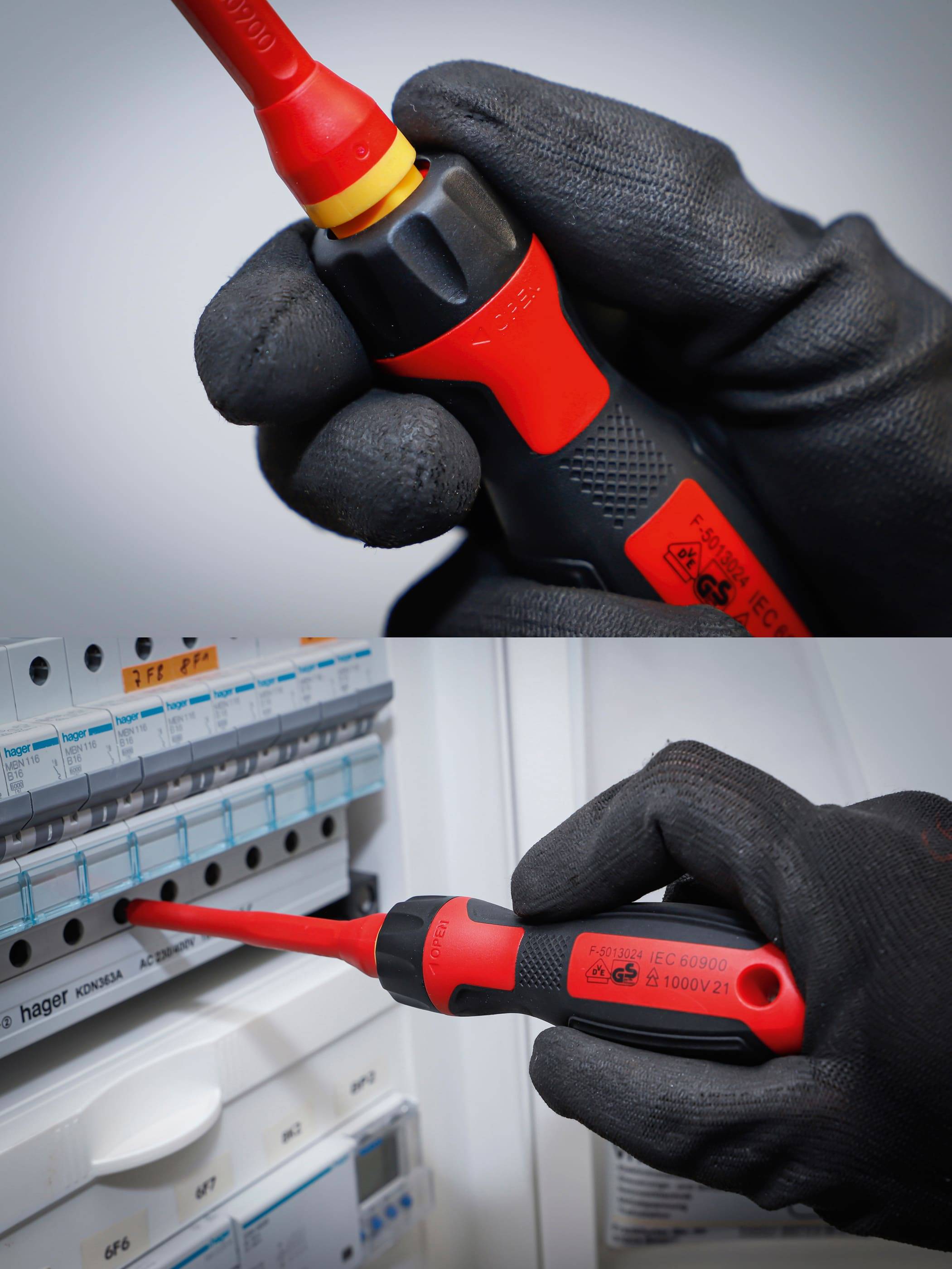 BGS TECHNIC VDE-Schraubendreher-Satz, 35814, mit Wechselklingen, 13-teilig