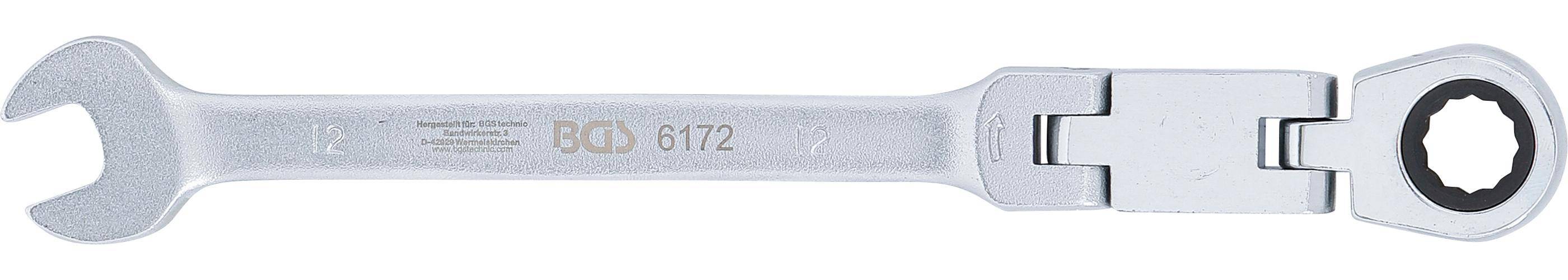 BGS Doppelgelenk-Ratschenring-Maulschlüssel | abwinkelbar | SW 12 mm
