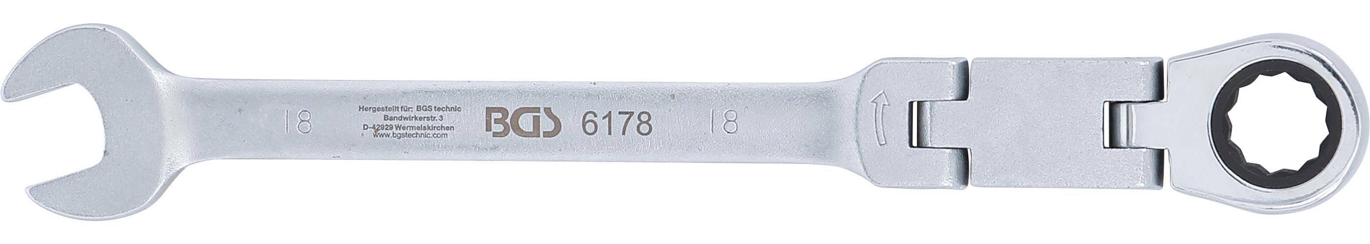 BGS technic Doppelgelenk-Ratschenring-Maulschlssel | abwinkelbar | SW