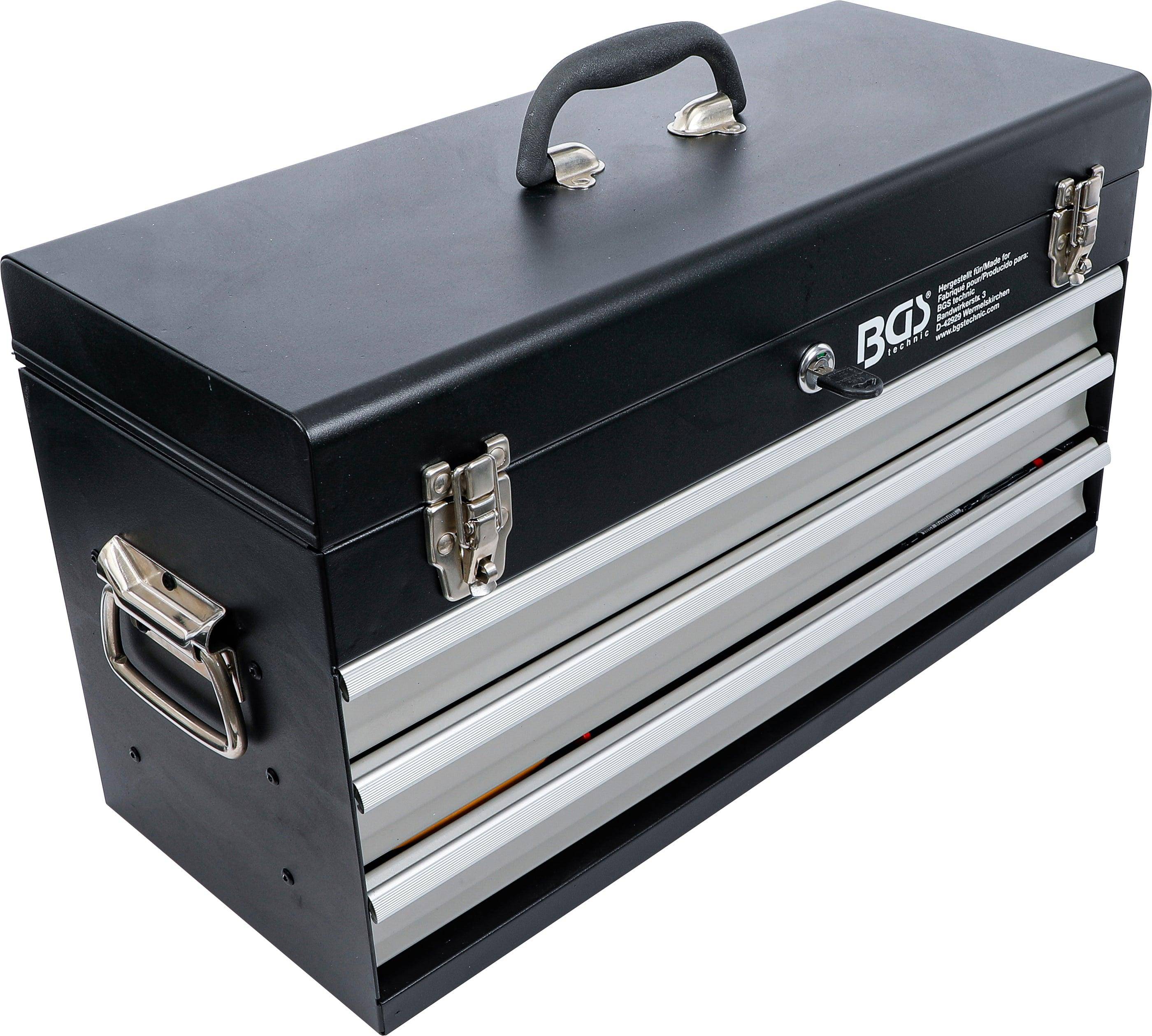 BGS Elektriker-Metall-Werkzeugkoffer | 3 Schubladen | mit 147