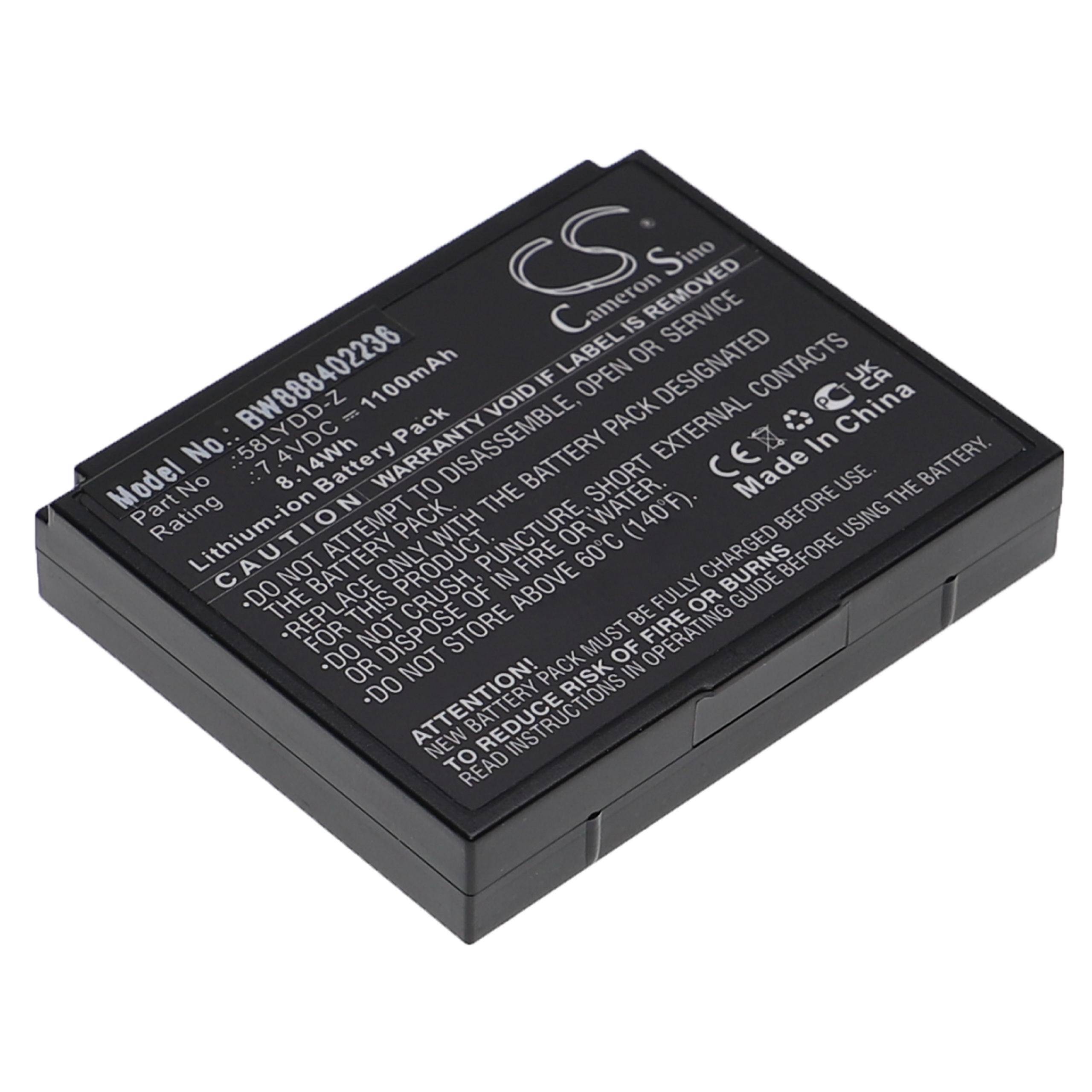 vhbw Akku kompatibel mit Zjiang ZJ-8001, ZJ-5802 Drucker Kopierer Scanner Etiketten-Drucker (1100 mAh, 7,4 V, Li-Ion)