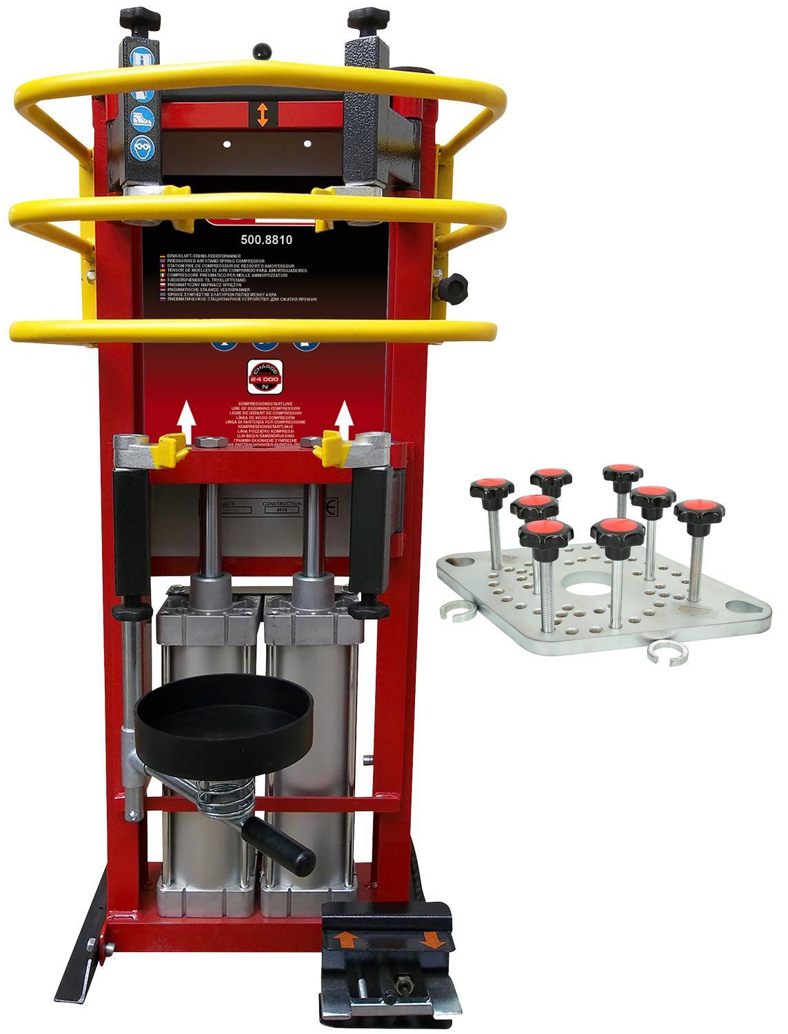 KS TOOLS Druckluft-Stand-Federspanner mit Doppel-Zylinder inkl.