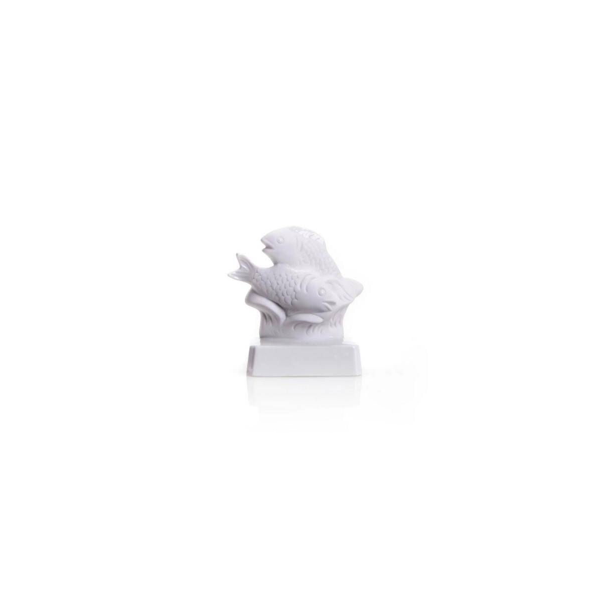 2709 BW - Porzellanfigur Tierkreiszeichen Fisch 10 cm, bisquit weiß