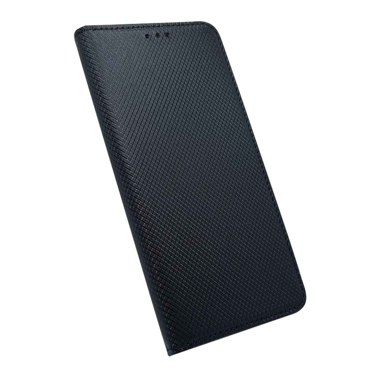 Buch-Tasche Hülle Smart Magnet kompatibel mit Vivo V21 5G Leder Optik Wallet Book-Style Cover Schale in schwarz