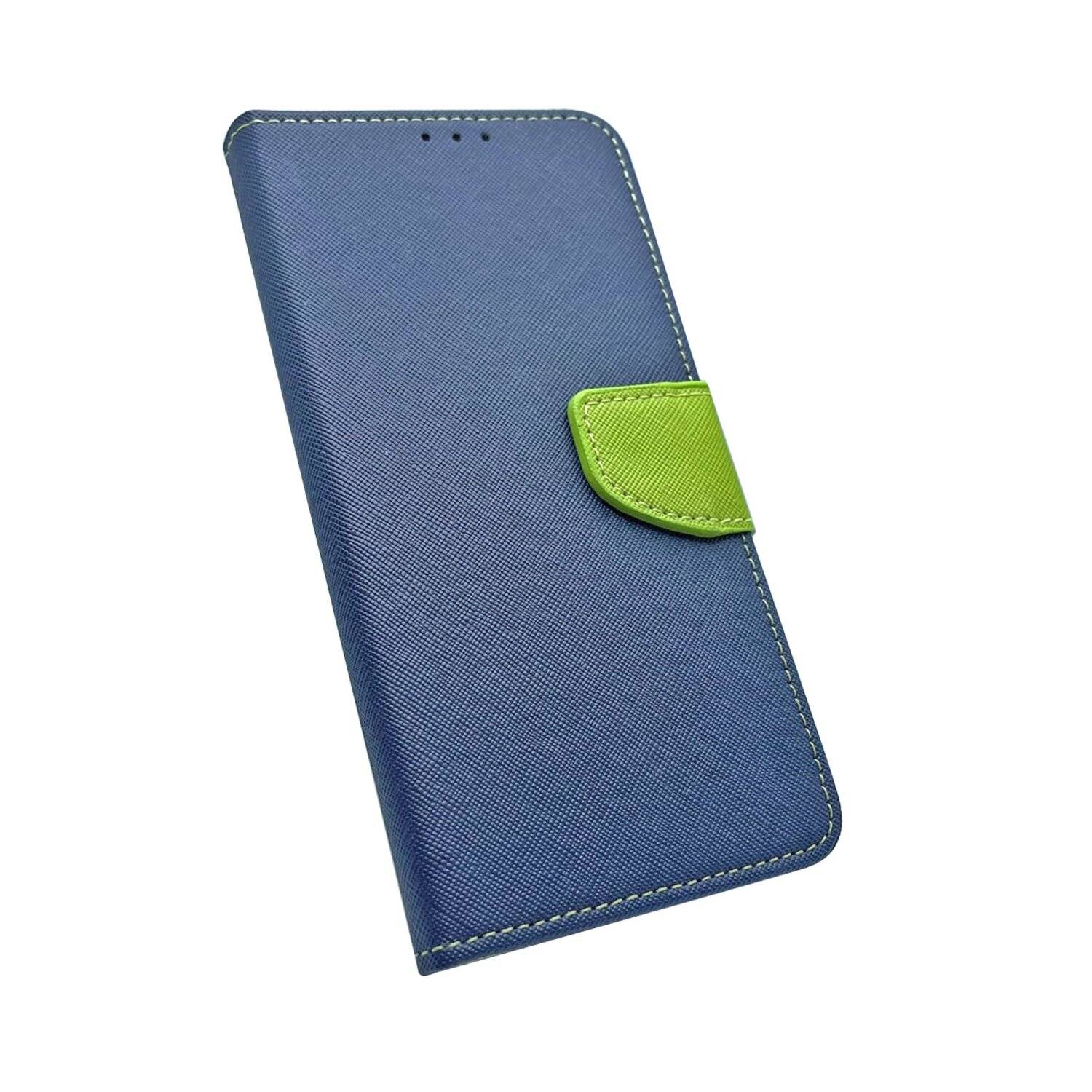 Buch Tasche "Fancy" für SAMSUNG GALAXY A73 5G Handy Hülle Etui Schutzhülle mit Standfunktion, Kartenfach Blau-Grün