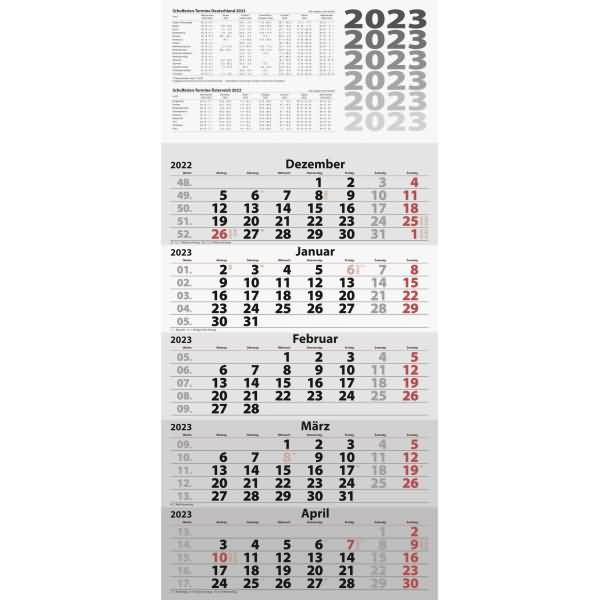 5-Monatskalender Wandkalender 2023 30x65cm einteilig