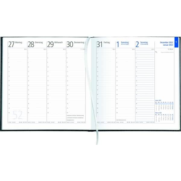 Wochenbuch Sekretär 786 2023 1 Woche/2 Seiten 20x21cm anthrazit