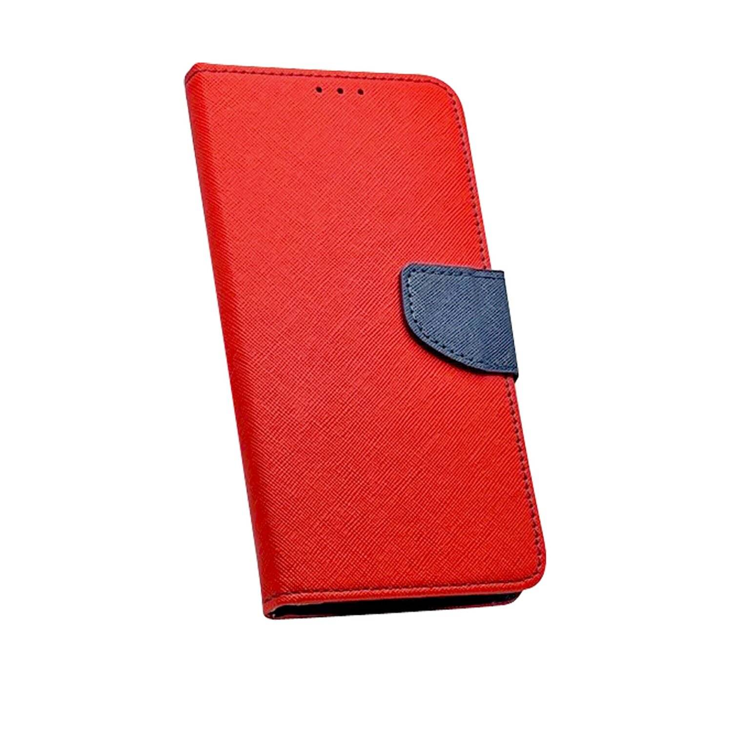 Buch Tasche "Fancy" für SAMSUNG GALAXY A73 5G Handy Hülle Etui Schutzhülle mit Standfunktion, Kartenfach Rot-Blau