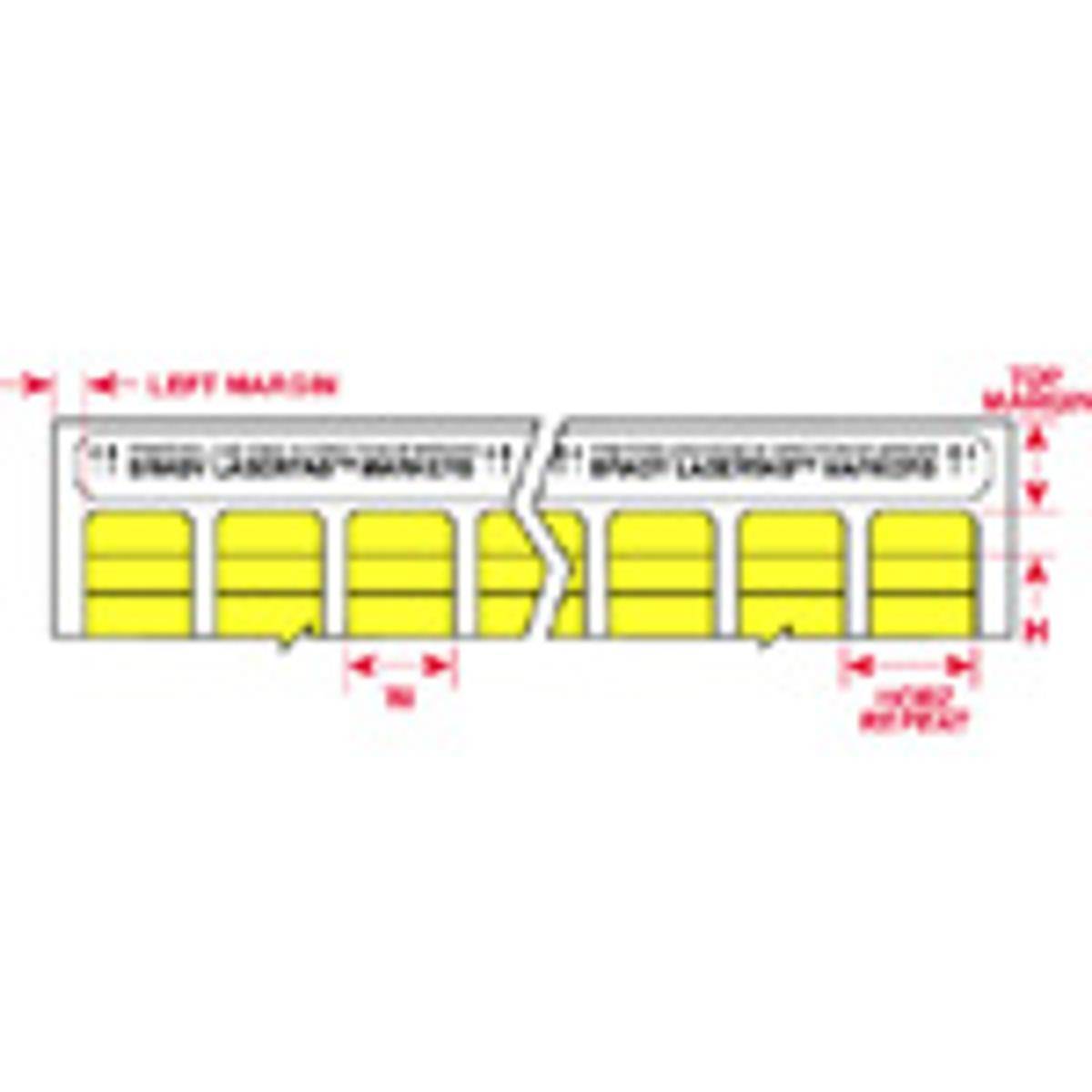 Brady, LAT-5-747YL-10, Polyester, Gelb, 20.32 x 12.70 mm, permanent, US-Letter, 8-bahnig (10.032 E.)