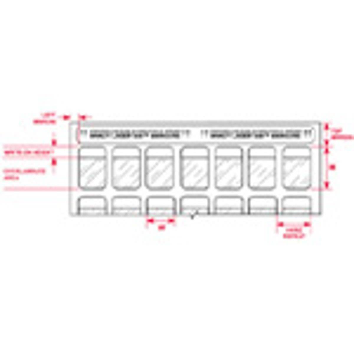 Brady, LAT-17-361-1, selbstlaminierendes Polyester, Weiß/Transparent, 25.40 x 8.64(25.40) mm, permanent, US-Letter, Kabeldurchmesser 2.7-5.4 mm, 7-ba