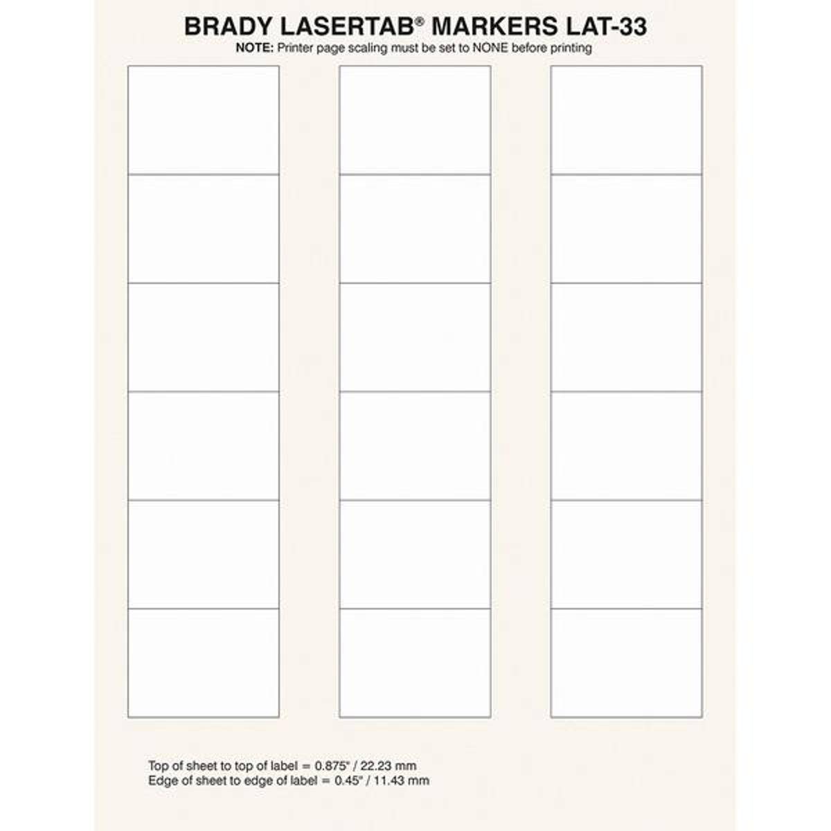 Brady, LAT-33-759-1, Papier, matt, Weiß, 50.80 x 36.50 mm, permanent, US-Letter, 3-bahnig (1.008 E.)