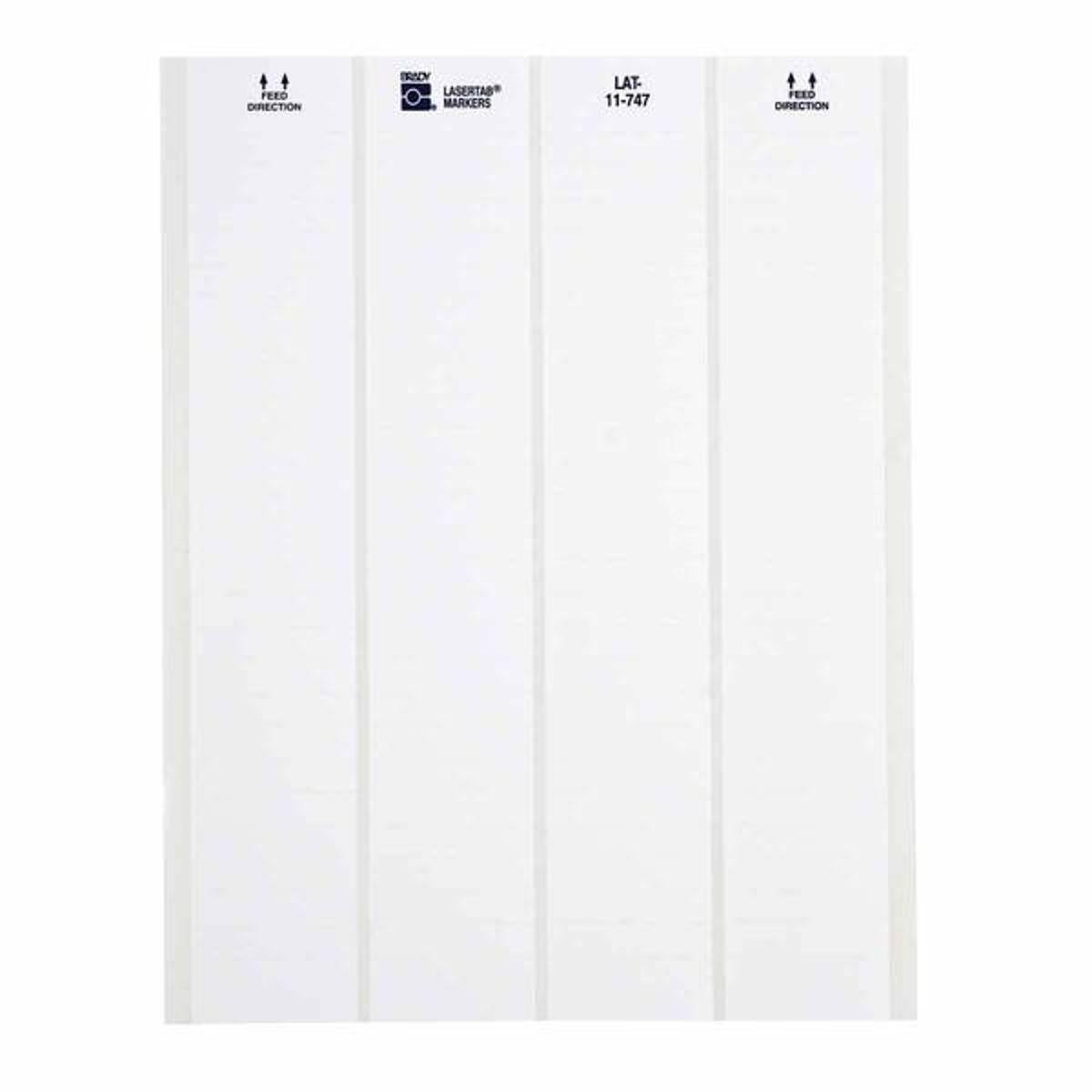 Brady, LAT-11-747-5, Polyester, matt, Weiß, 47.63 x 9.53 mm, dauerhaft klebend, US-Letter, 4-bahnig (5.000 E.)