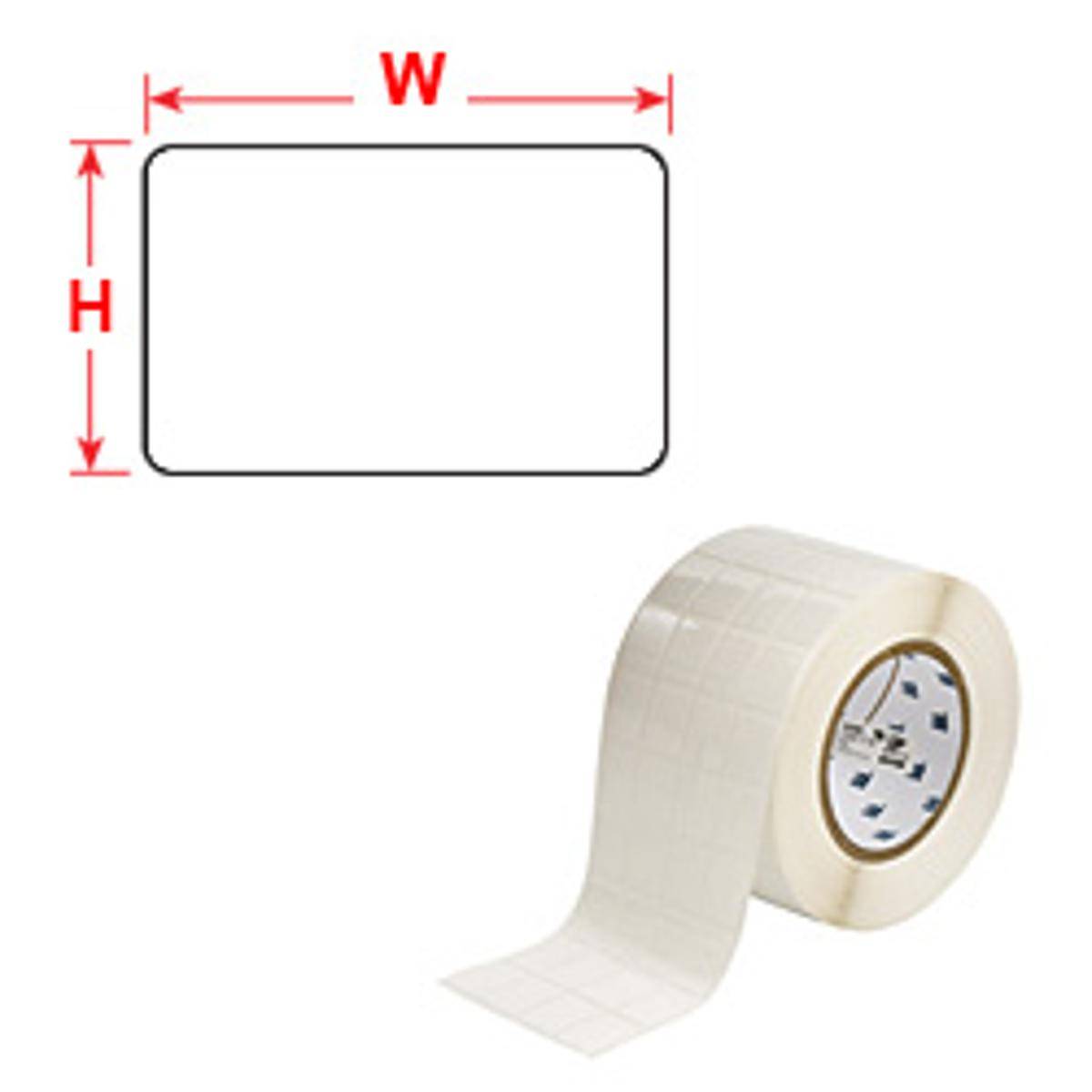 Brady, THT-95-498-5, Vinylgewebe, Weiß, 20.32 x 36.50 mm, wiederablösbar, 3-bahnig (5000 E.)