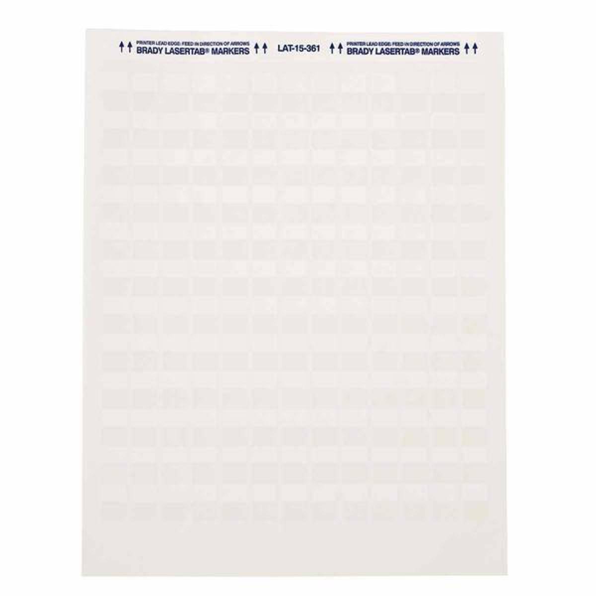 Brady, LAT-15-361-1, selbstlaminierendes Polyester, Weiß/Transparent, 12.7 x 9.4(19.05) mm, permanent, US-Letter, Kabeldurchmesser 2.1-3.1 mm, 13-bah