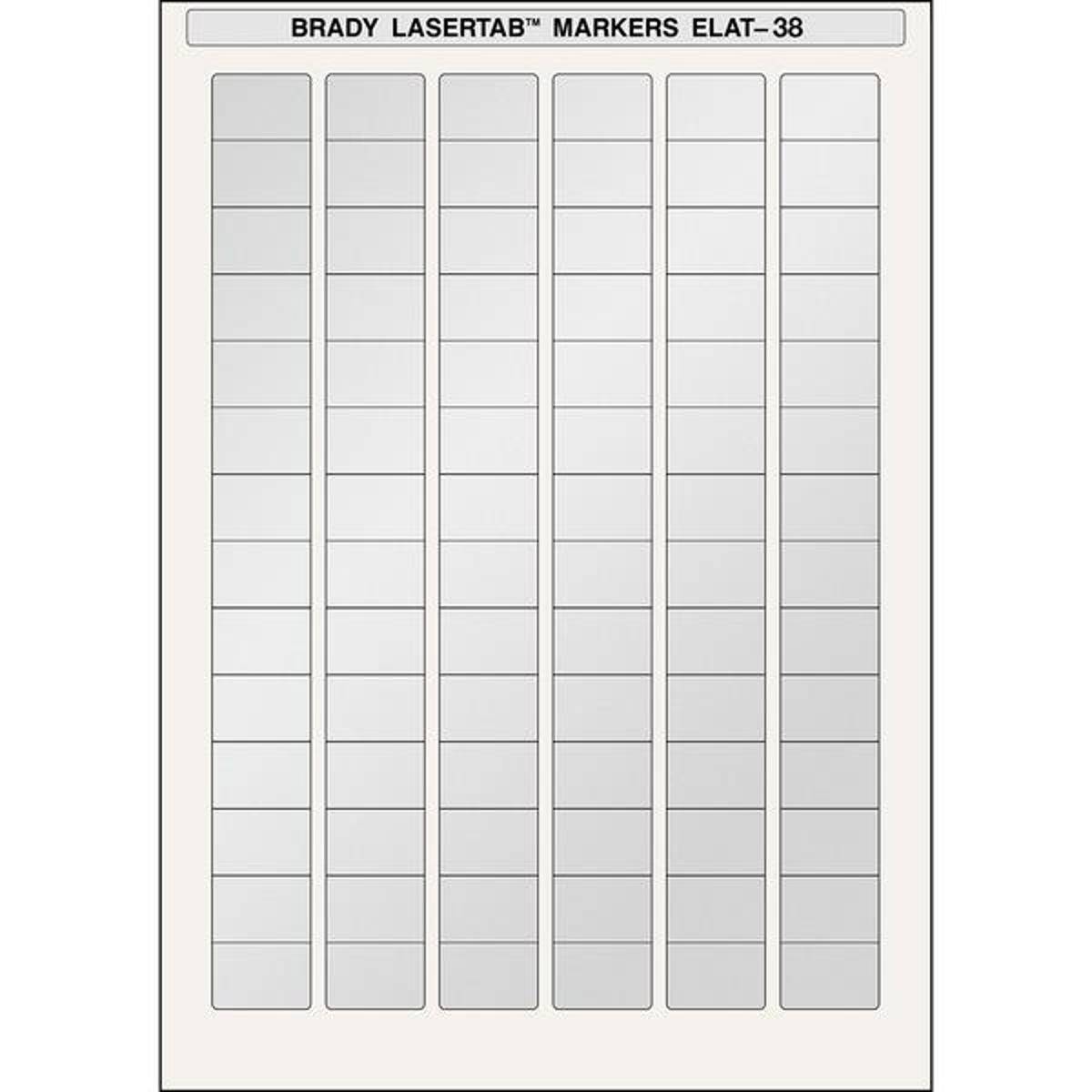 Brady, ELAT-38-773-2.5, metallisierter Polyester, Silber, 27 x 18 mm, permanent, Din A4, 6-bahnig (2.520 E.)