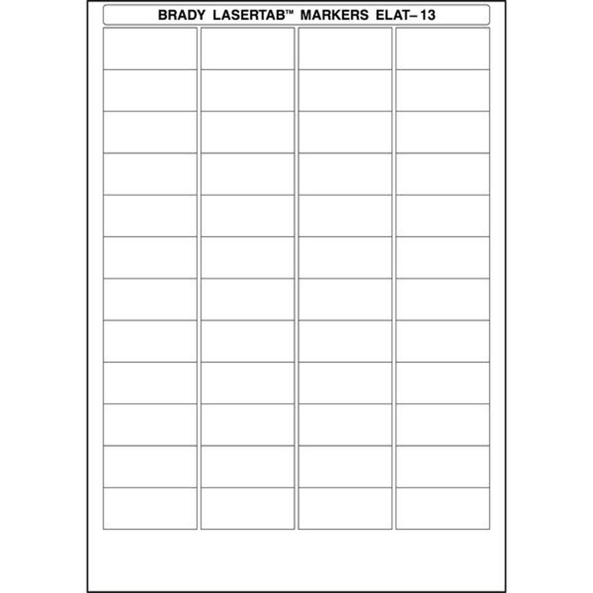 Brady, ELAT-13-747W-2.5, Polyester, Weiß, 47 x 21 mm, dauerhaft klebend, DIN A4, 4-bahnig (2544 E.)