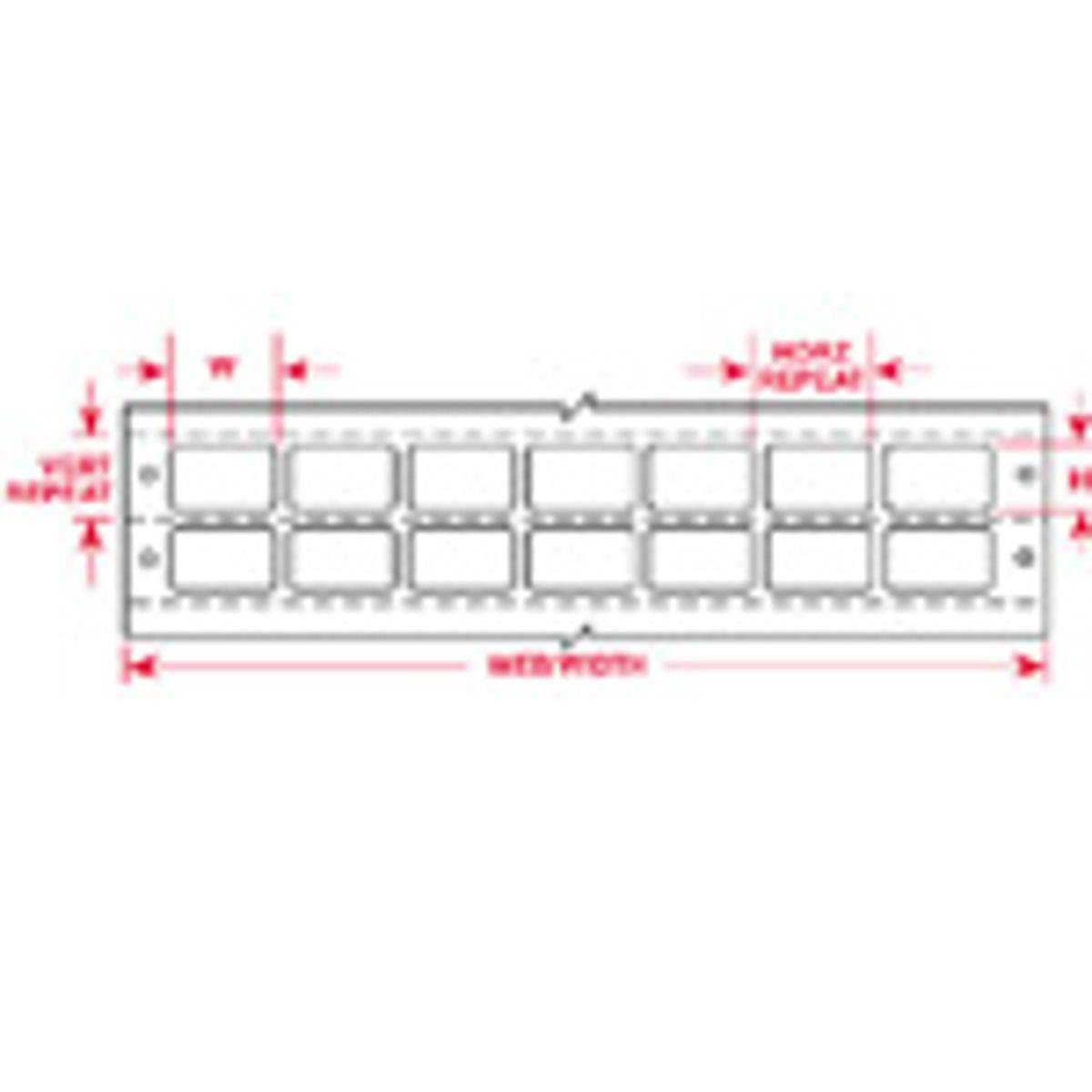 Brady, DAT-51-619-10, Polyester, matt, Weiß, 25,4 x 9,53mm, permanent, 7-bahnig, f. Nadeldrucker (10000 E.)