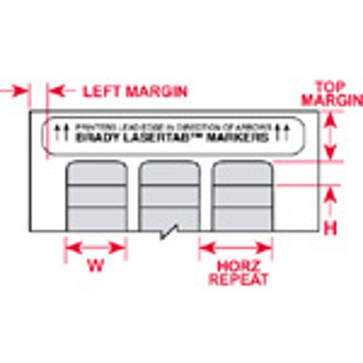 Brady, LAT-21-773-1, metallisierter Polyester, Silber, 63.50 x 25.40 mm, dauerhaft klebend, US-Letter, 3-bahnig (1026 E.)
