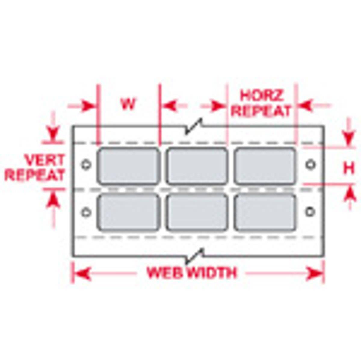 Brady, DAT-77-969-5, metallisierter Polyester, Silber, matt, 50,8 x 22,86mm, permanent, 3-bahnig, f. Nadeldrucker (5000 E.)