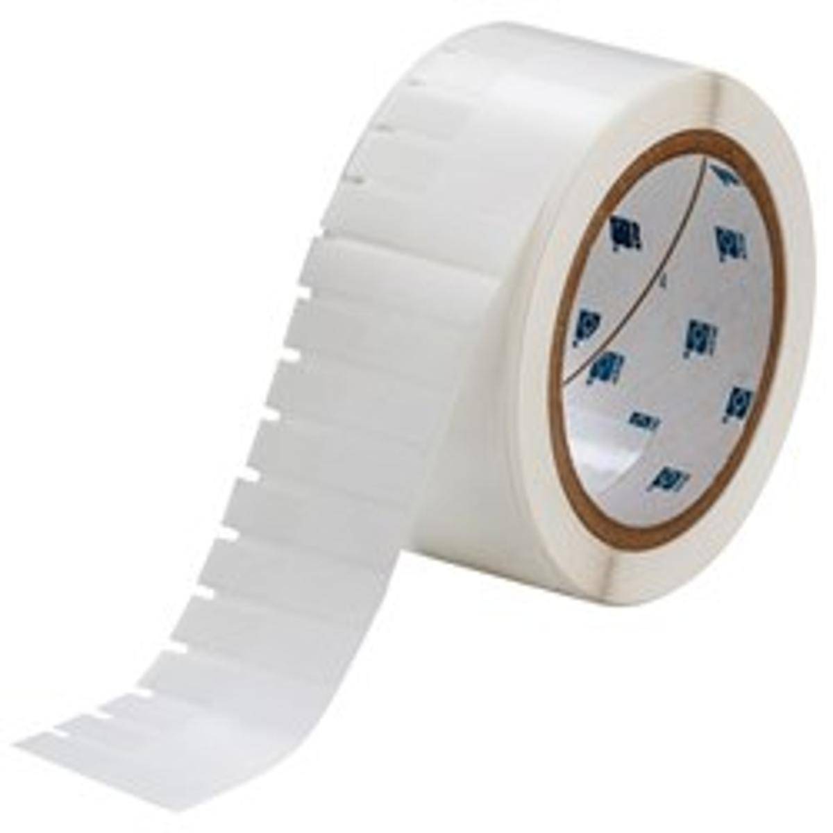 Brady, THT-123-461-3, Polyester, Weiß/Transparent, selbstlaminierend, 9.53 x 19.05(45.72) mm, permanent (3000 E.)