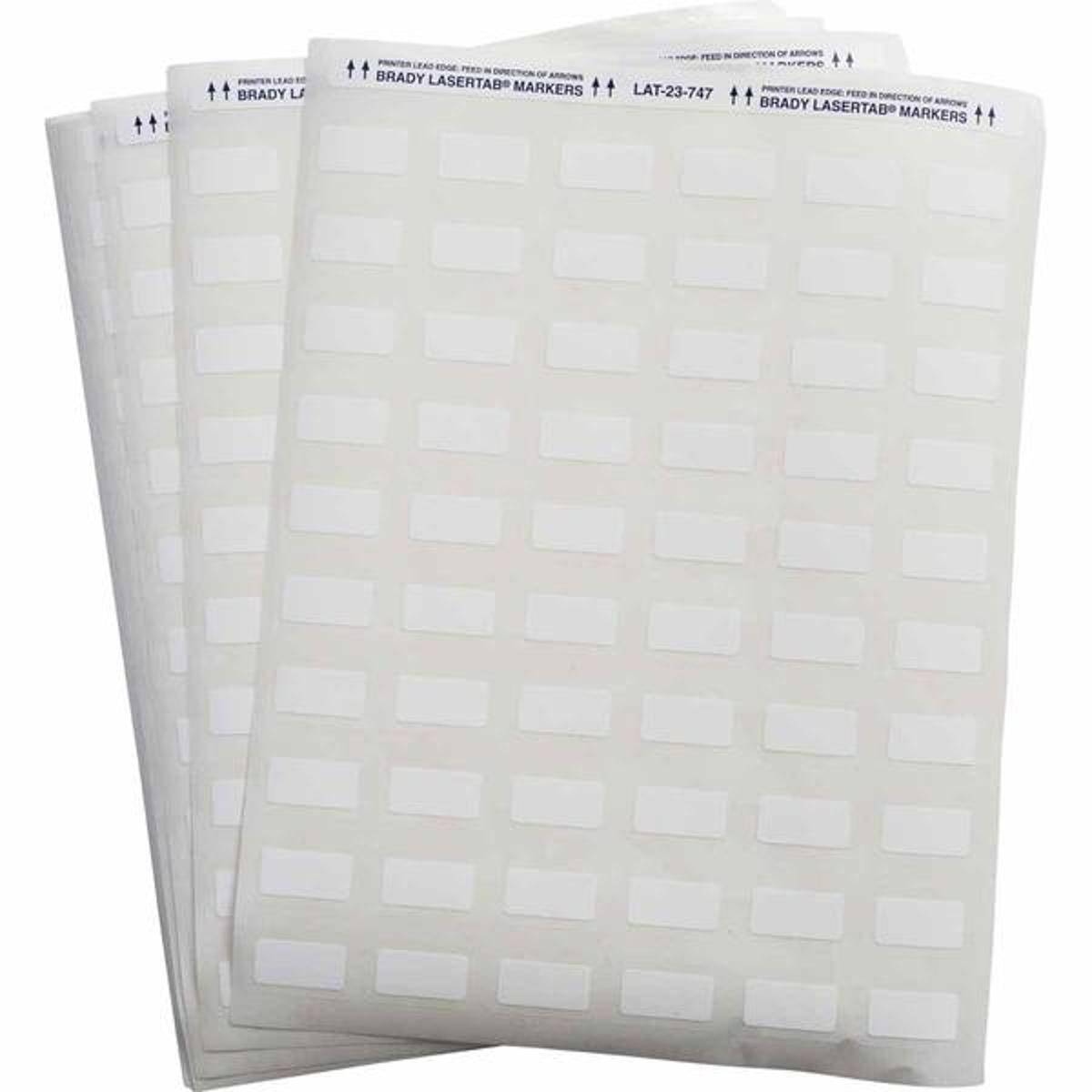 Brady, LAT-23-747-2.5, Polyester, matt, Weiß, mit Laminat, 25.40 x 12.70 mm, dauerhaft klebend, US-Letter, 6-bahnig (2.520 E.)